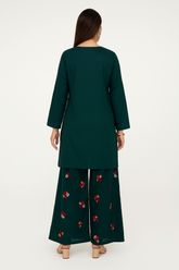 Embroidered Farshi Set – Deep Teal